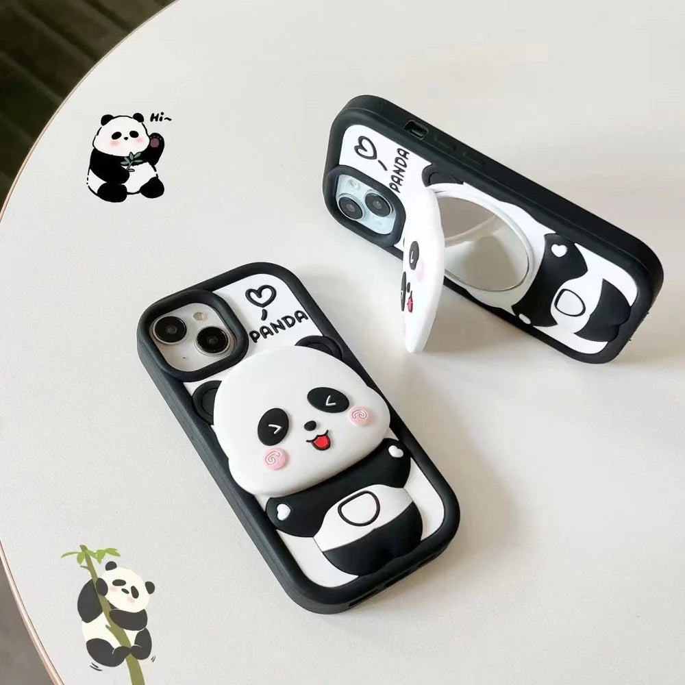 3D Cute Panda with Mirror