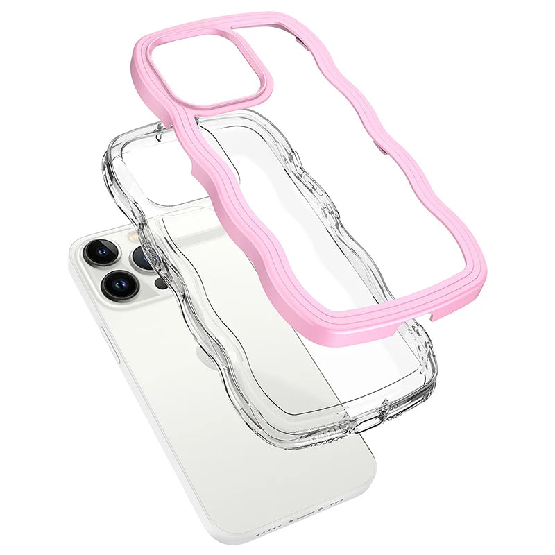 Curly Wave Frame Clear Case